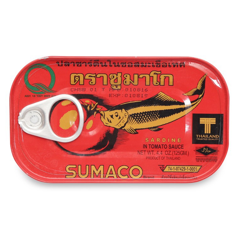 Cá Mòi Sốt Cà Thái Lan Sardines Sumaco Hộp 125g