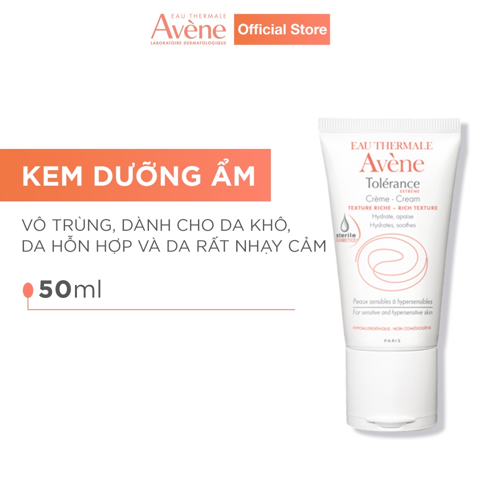 Kem dưỡng ẩm vô trùng cho da khô, hỗn hợp nhạy cảm AVÈNE TOLERANCE EXTREME CREAM 50ml