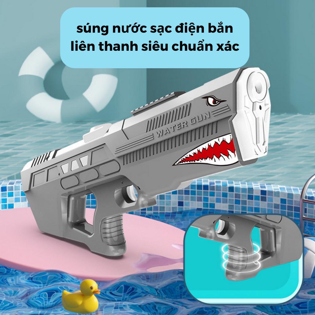 Súng bắn nước đồ chơi cao cấp sạc điện bắn tự động liên thanh cực mạnh cực chuẩn xác