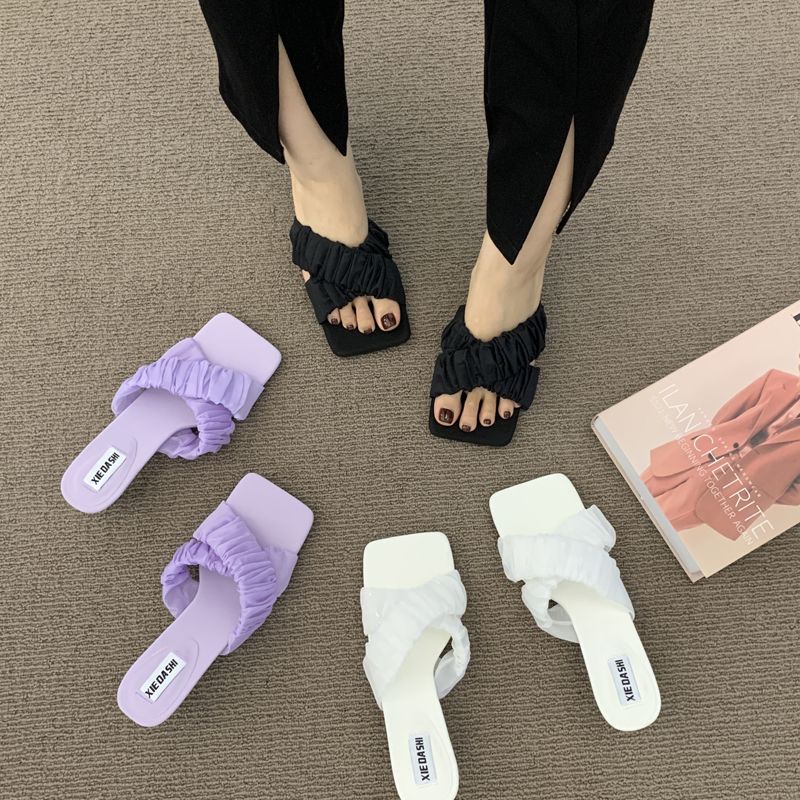 Guốc Nữ Đế Nhọn 5-7 Phân Quai Chéo Phối Xếp Ly hot 2022 - VINA STORE- mã T22