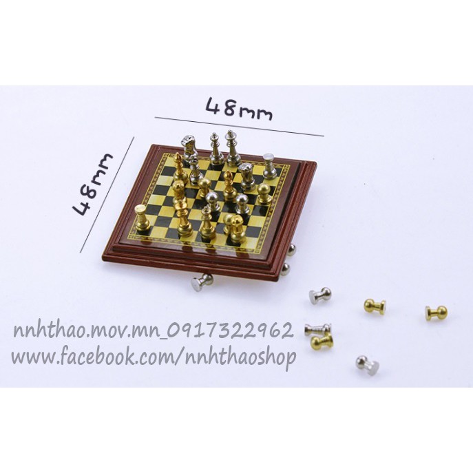 Minithing_bộ bàn cờ trang trí dollhouse, roombox