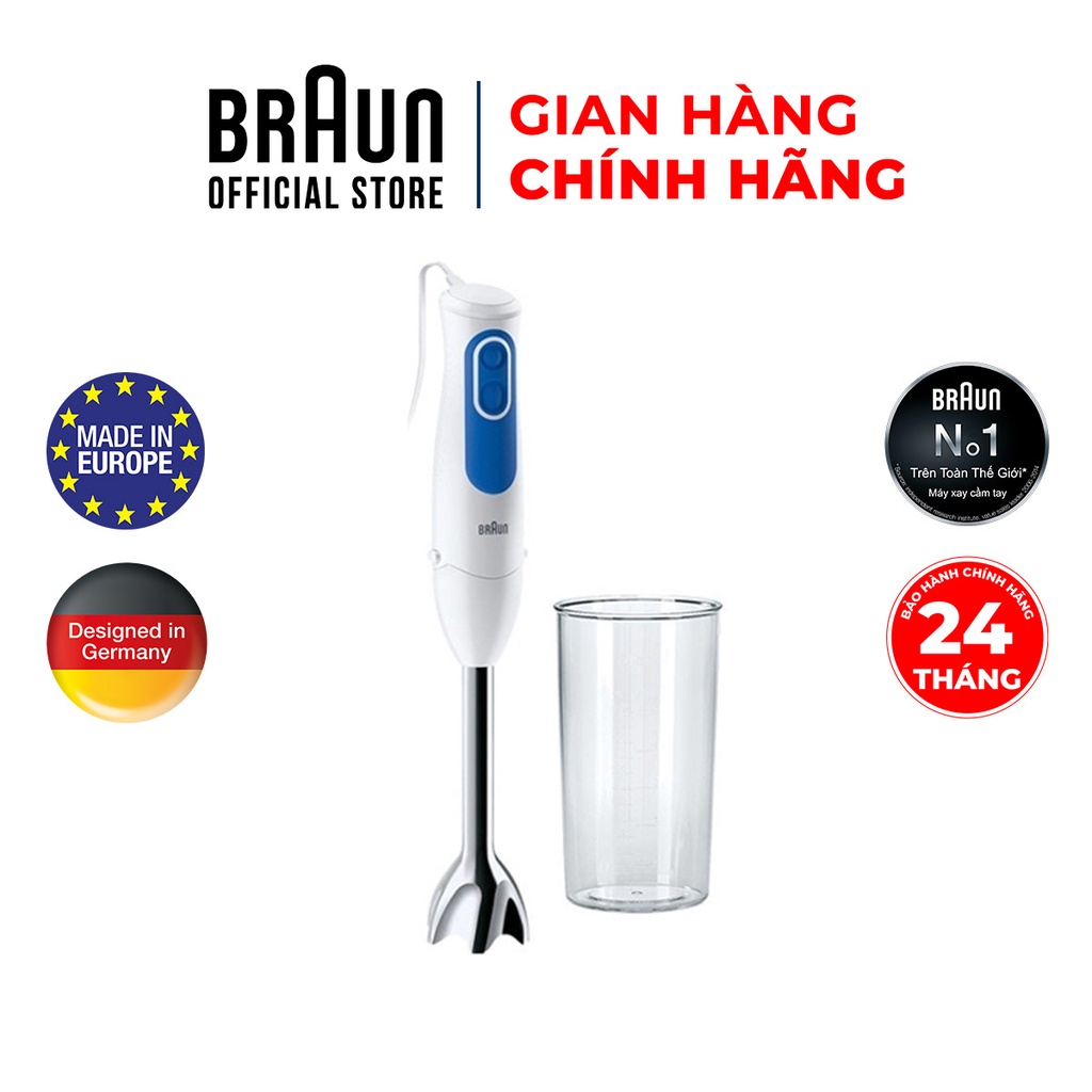 Máy xay cầm tay Braun MQ3000+ Smoothie-Chất lượng Đức-Công suất 700W,đầu xay bằng nhựa, đa chức năng