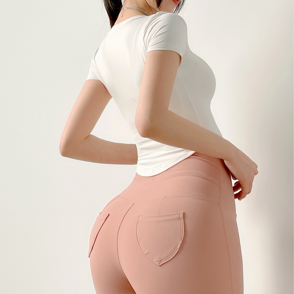 MOVING PEACH  Áo thun thể thao chạy Yoga tay ngắn có chữ BABY  BTG