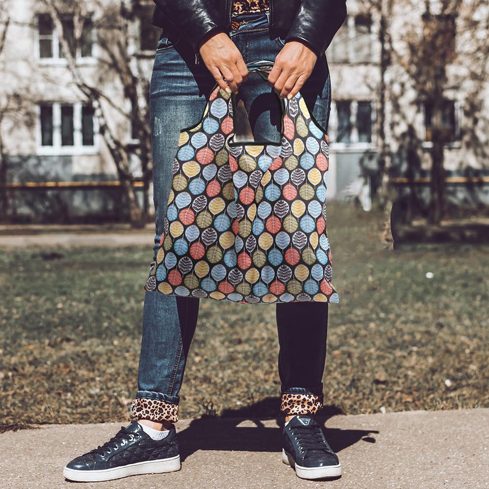 Túi Tote Mua Sắm Bằng Vải Polyester Sức Chứa Lớn Có Thể Gấp Gọn Tiện Dụng