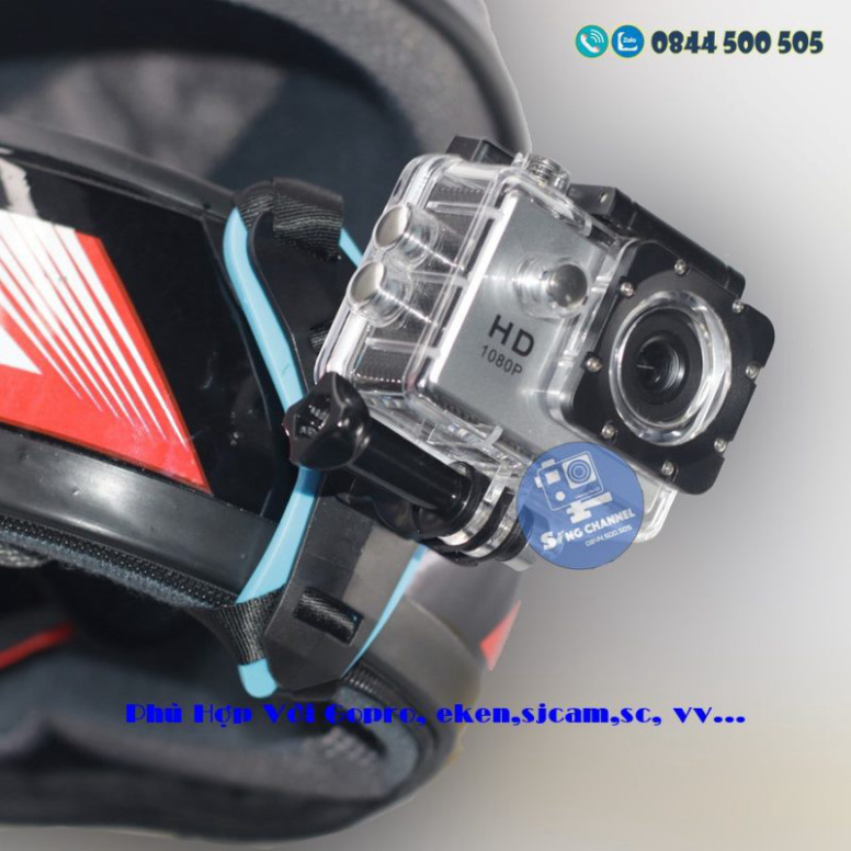 Dây Đeo Action Camera, GoPro Vào Cằm Mũ Bảo Hiểm