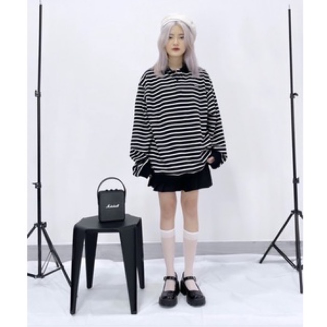 STRIPE POLO ( TRẮNG ĐEN) | BigBuy360 - bigbuy360.vn