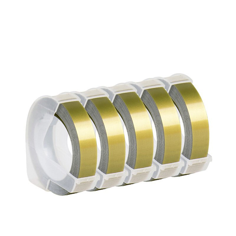Bộ 5 Cuộn Băng Dính 3D Nhiều Màu 9mm Tương Thích Dymo 1610 / 12965 / 1880 Motex E101