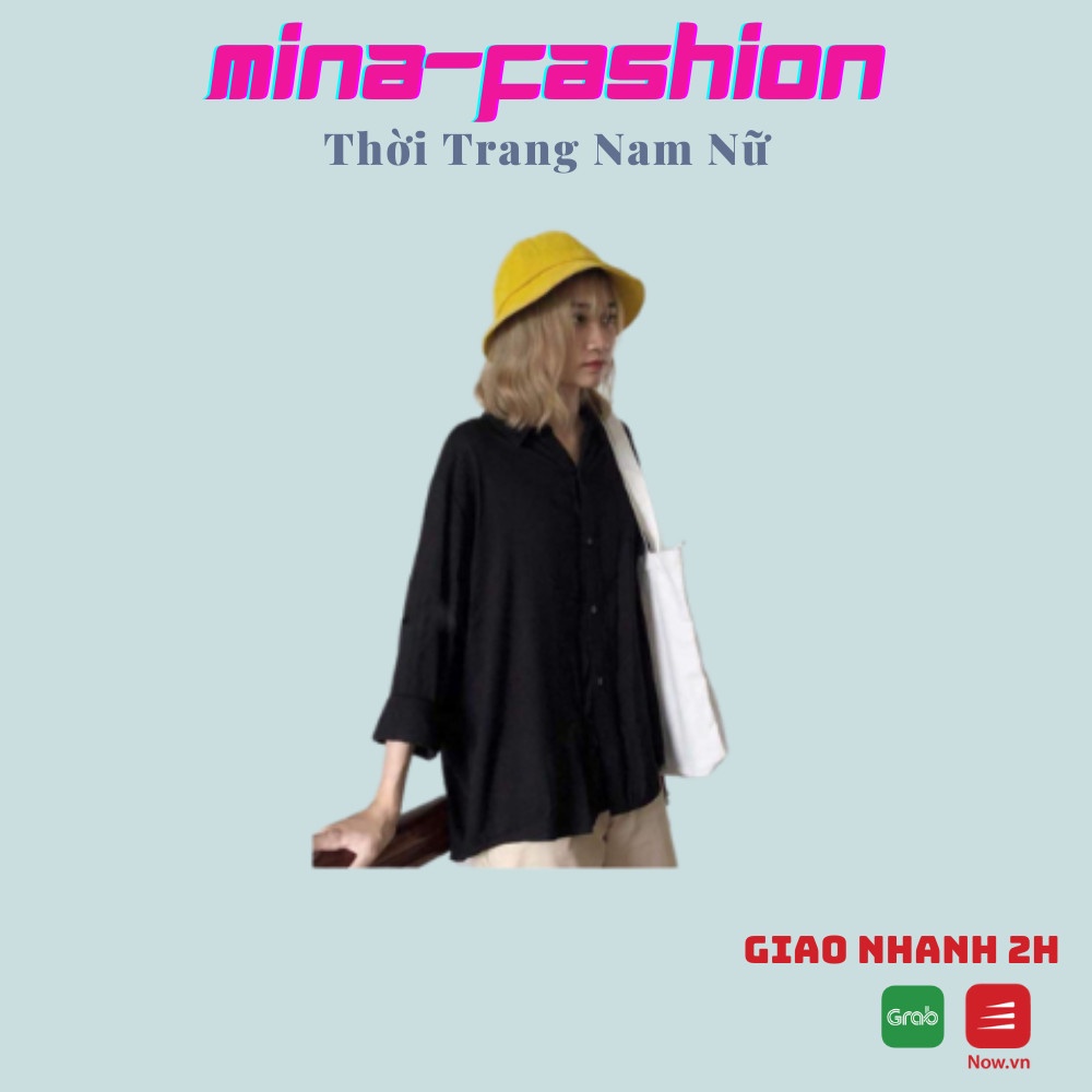 🌟HCM🌟🌺🌺️⚡ÁO SƠ MI ĐEN TRẮNG ĐỎ XÁM XANH NGỌC DÀNH CHO NAM NỮ MINA-FASHION 2803