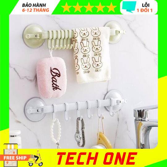 [Giá Sập Sàn] Móc treo đồ nhà tắm hút chân không 2 đầu tiện lợi - techone