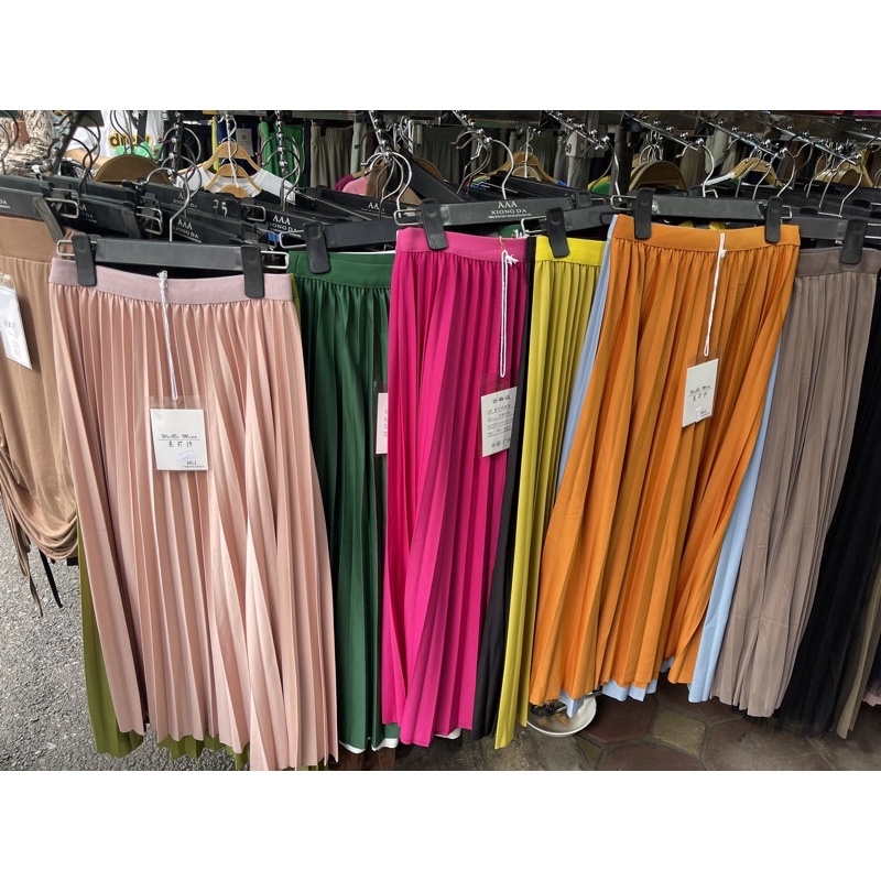 CHÂN VÁY XẾP LY LỤA MÁT HÀNG QUẢNG CHÂU CHẤT ĐẸP MS15566