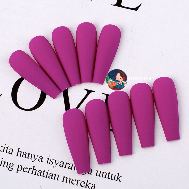 [ 42 - Tím Sim ] 1170 MATTE - MÓNG TRƠN SƠN MỊN - Form Thang Dài Xtra - [ Tặng Miếng Dán Và Dụng Cụ ] LẺ