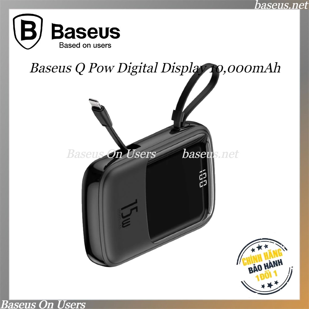 Pin dự phòng Baseus 10000mAh - Tích hợp cáp sạc - Tiện dụng gọn gàng - Thiết kế nhỏ gọn thời trang - Hỗ trợ sạc nhanh