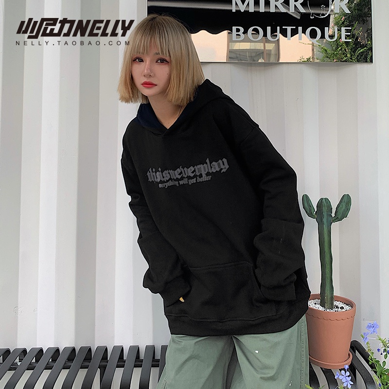 [FREESHIP](CÓ SẴN) HÀNG CHÍNH HÃNG áo nỉ NELLYHEYBIG unisex,HOODIE dáng rộng hoạ tiết chữ đơn giản mã THWY1315WS. | BigBuy360 - bigbuy360.vn