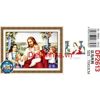 Tranh đính đá mẫu chúa GIA ĐÌNH CHÚA. Kích thước: 75X53cm