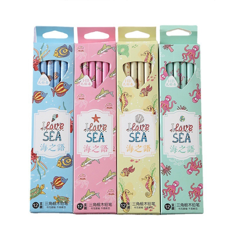 Set 12 Bút Chì Họa Tiết Hoạt Hình Đáng Yêu