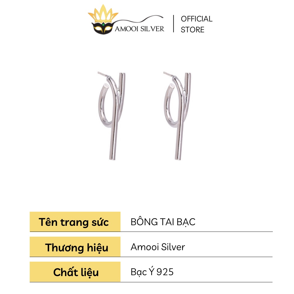 Bông tai bạc S925 xoắn cá tính - Amooi Silver AB213