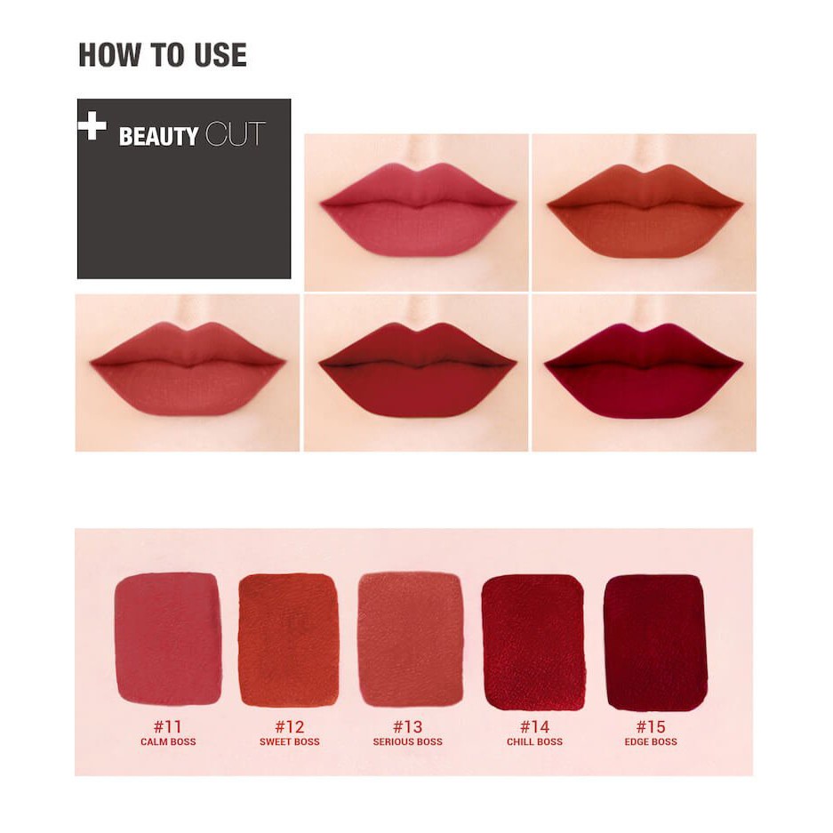 Son Kem Lì BBIA Last Velvet Lip Tint CHÍNH HÃNG - bbia02 ,bbia12 ,bbia 14, bbia15, bbia 24, bbia25, bbia38