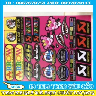 Logo trang trí xe máy size giấy A4