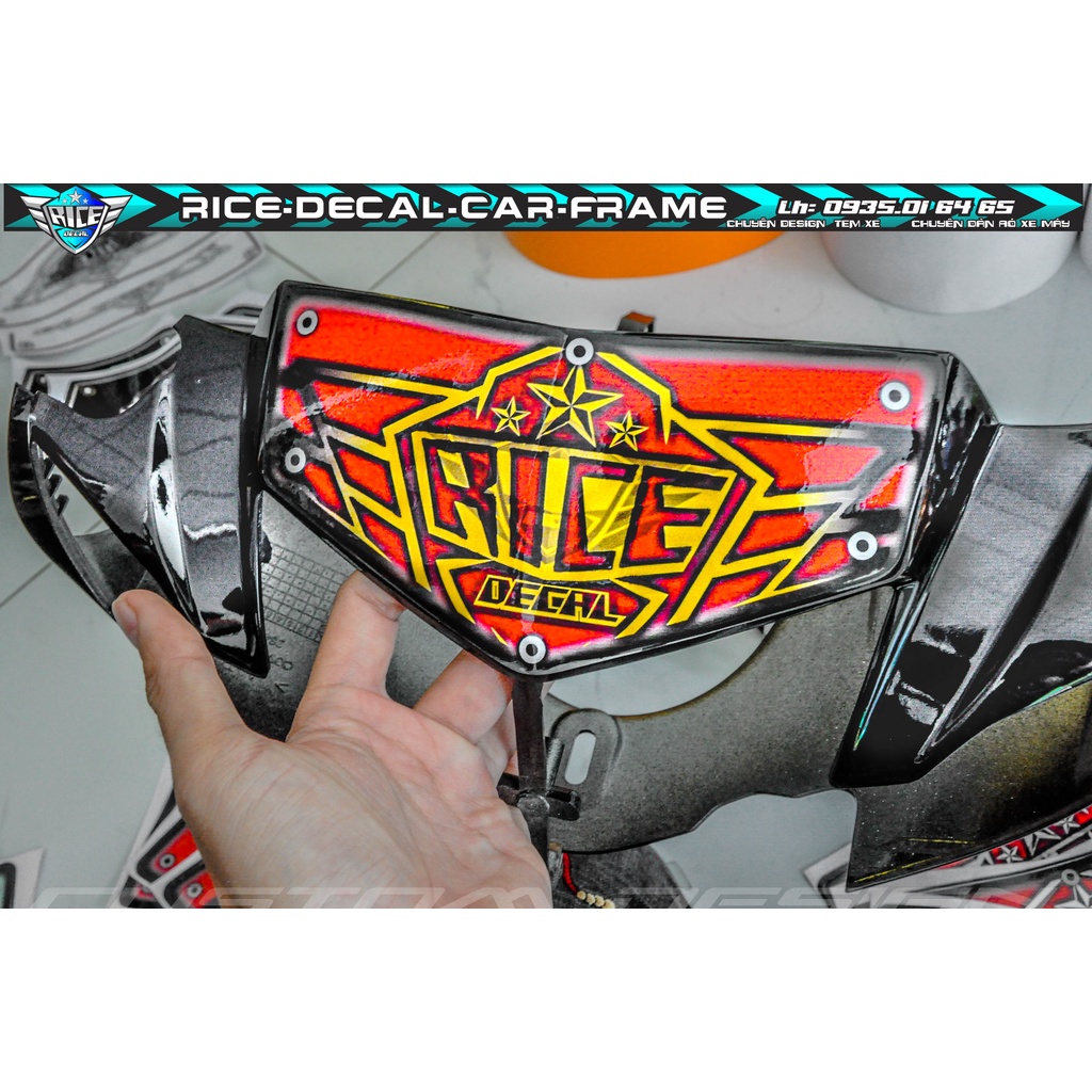 Tem Dán Hộp Đầu Sirius Sihello Đen Logo Rice decal