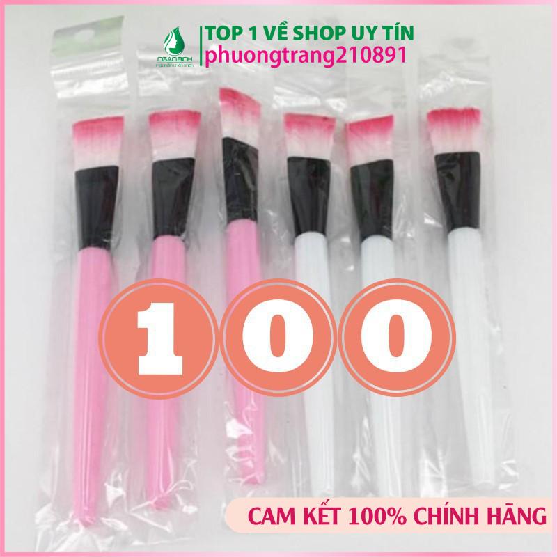 Combo 100 cọ quét đắp mặt nạ,silicone mềm mại, tiện dụng có sẵn cọ cán màu trắng và cán màu hồng