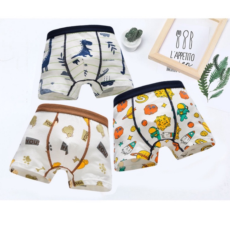 Quần lót bé trai dáng đùi chất cotton cao cấp họa tiết hoạt hình từ 9-43kg Xiaomimi L2.002.KLXL