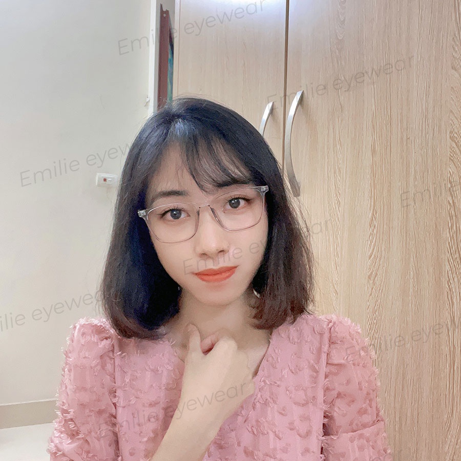 Gọng kính vuông nhựa dẻo size to nam nữ Emilie eyewear phụ kiện thời trang 8246