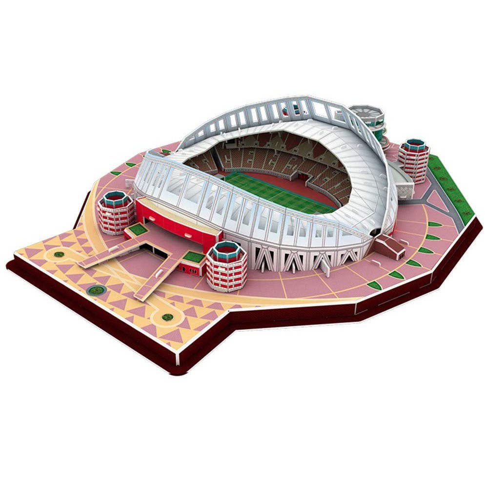 Đồ chơi lắp ráp Giấy 3D Mô hình Sân Vận Động Khalifa - FIFA World Cup Qatar 2020 - Tặng kèm đèn LED