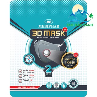 [ COMBO 5C ] Khẩu Trang Có Van Thở - Lọc Vi Khuẩn Và Bụi Mịn PM 2.5 - Chống Giọt Bắn - 3D MASK PRO MEBIPHAR