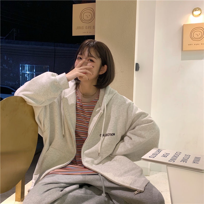 【Yuki】Áo khoác hoodie in chữ nhỏ trước ngực phong cách Hàn Xẻng | BigBuy360 - bigbuy360.vn