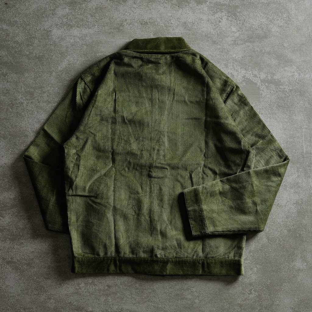 Áo Khoác Jacket Gori | Họa Tiết Trơn Màu Rêu Khuy Đen Dành Cho Nam