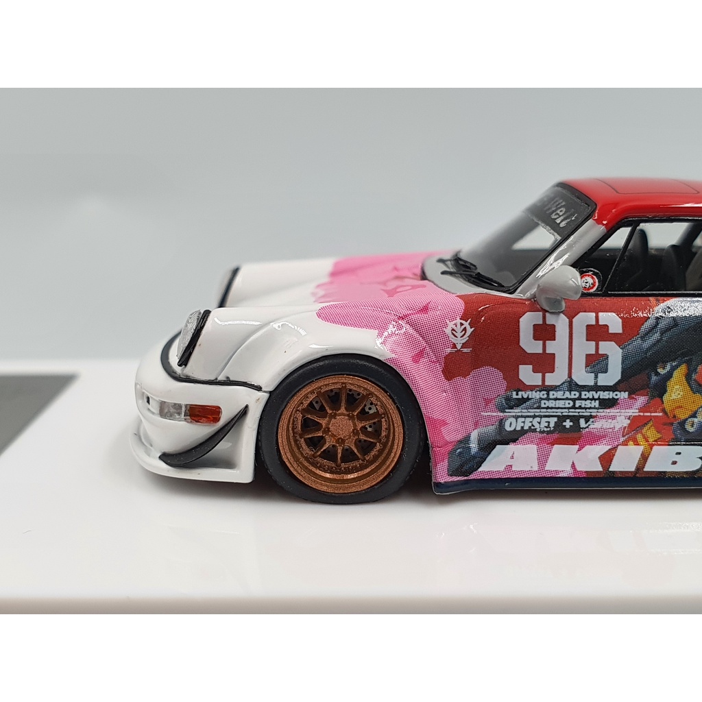 Xe Mô Hình Porsche 911(964) RWB &quot;Akiba&quot; Zaku Style 1:64 Fuelme ( Trắng )