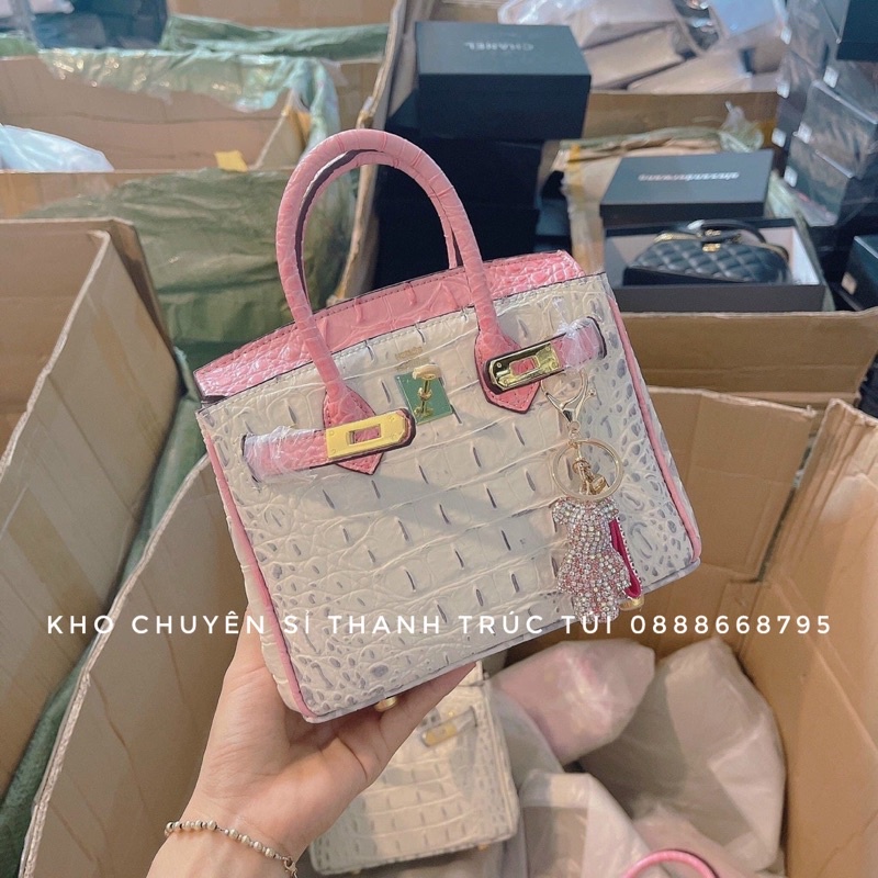 Túi xách chữ H vân sần nổi bản đẹp size 20cm -25cm