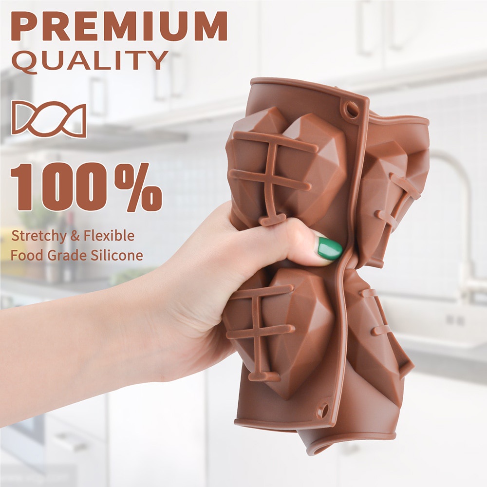 Khuôn Silicon Trái Tim - Làm Chocolate - Panna Cotta - Mousse - Pudding - Tàu Hũ - Làm Thạch - Dụng Cụ Làm Bánh