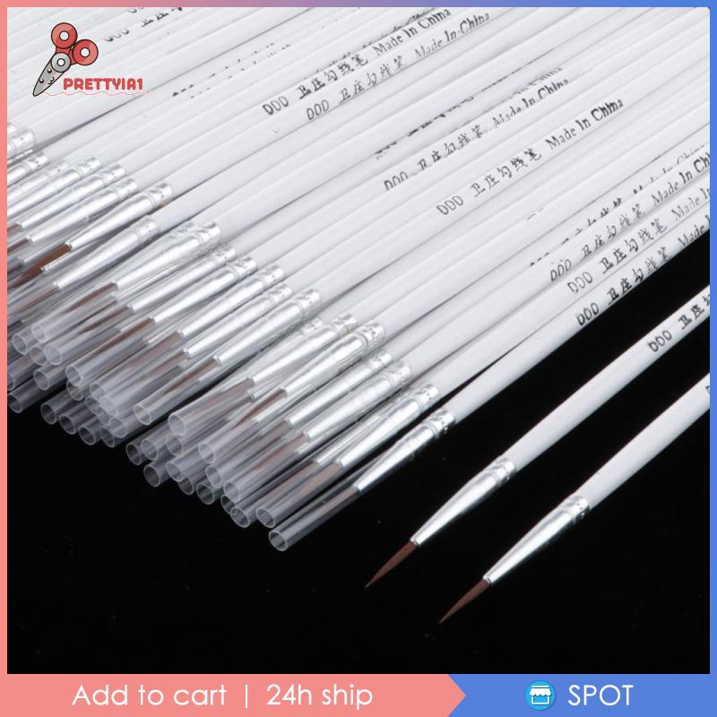 Set 100 Cọ Vẽ Đường Kẻ Mắt 14mm DIY Tiện Dụng