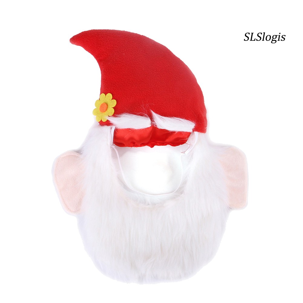 Mũ Ông Già Noel / Bộ Râu Giả Độc Đáo Trang Trí Giáng Sinh Cho Cún Cưng