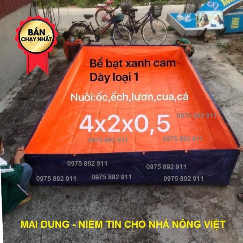 Bể bạt nuôi cá ốc ếch lươn - loại 4x2x0,5