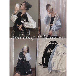 Áo khoác bomber 2 lớp tay pha màu chữ lưng A1936 SUSTORE