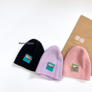 M063 -Mũ len beanie cho bé dáng dài mác kẹp gim