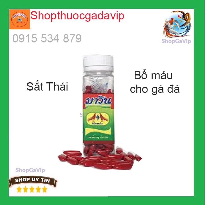 Sắt thái bổ máu cho gà đá lọ 100 viên