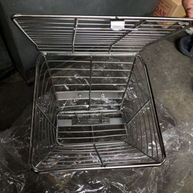 [GIÁ SIÊU TỐT] Rổ xe inox có nắp đậy