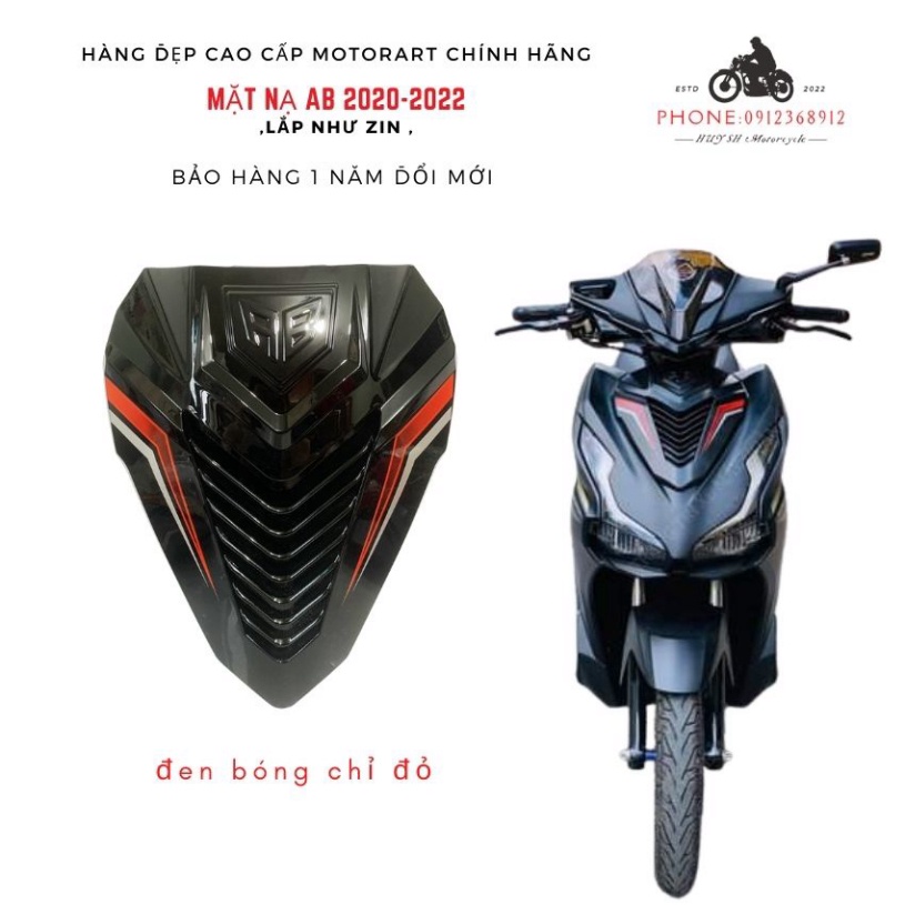 Mặt Nạ Kiểu SH Ý Gắn Cho Airblade 2020 - AB 2021-AB 2022 Chính Hãng Motorart
