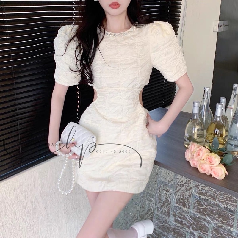 ĐẦM XỐP KHOÉT EO SIÊU SANG CHẢNH KIỂU DÁNG TIỂU THƯ QUÝ PHÁI