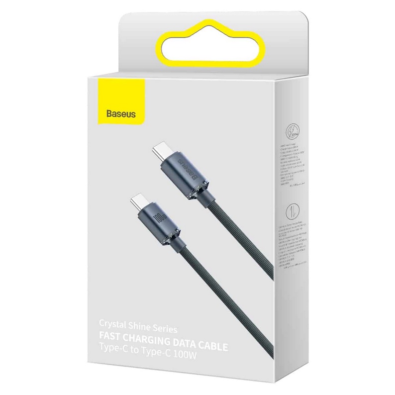 Dây sạc type c to type c 100w Baseus dài 1m 2m - CRY100 Cáp bọc dù 2 đầu typec dùng cho laptop và điện thoại