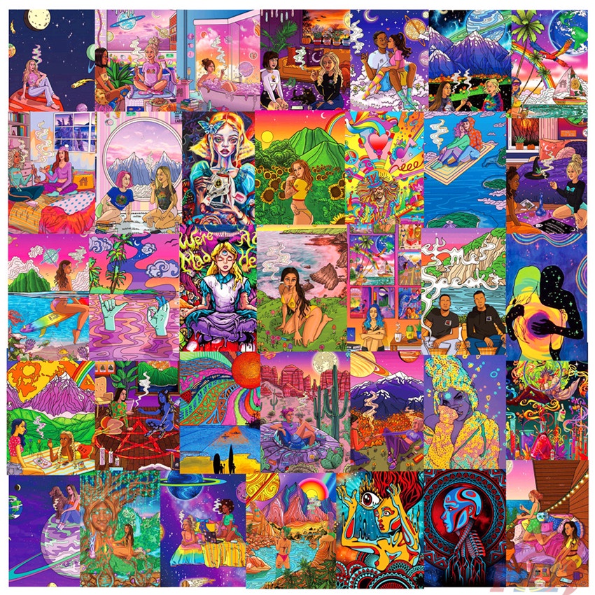❉ Meditation Graffiti Art Series 01 Colorful Stickers ❉ 50Pcs/Set DIY Fashion Decals Doodle Stickers
