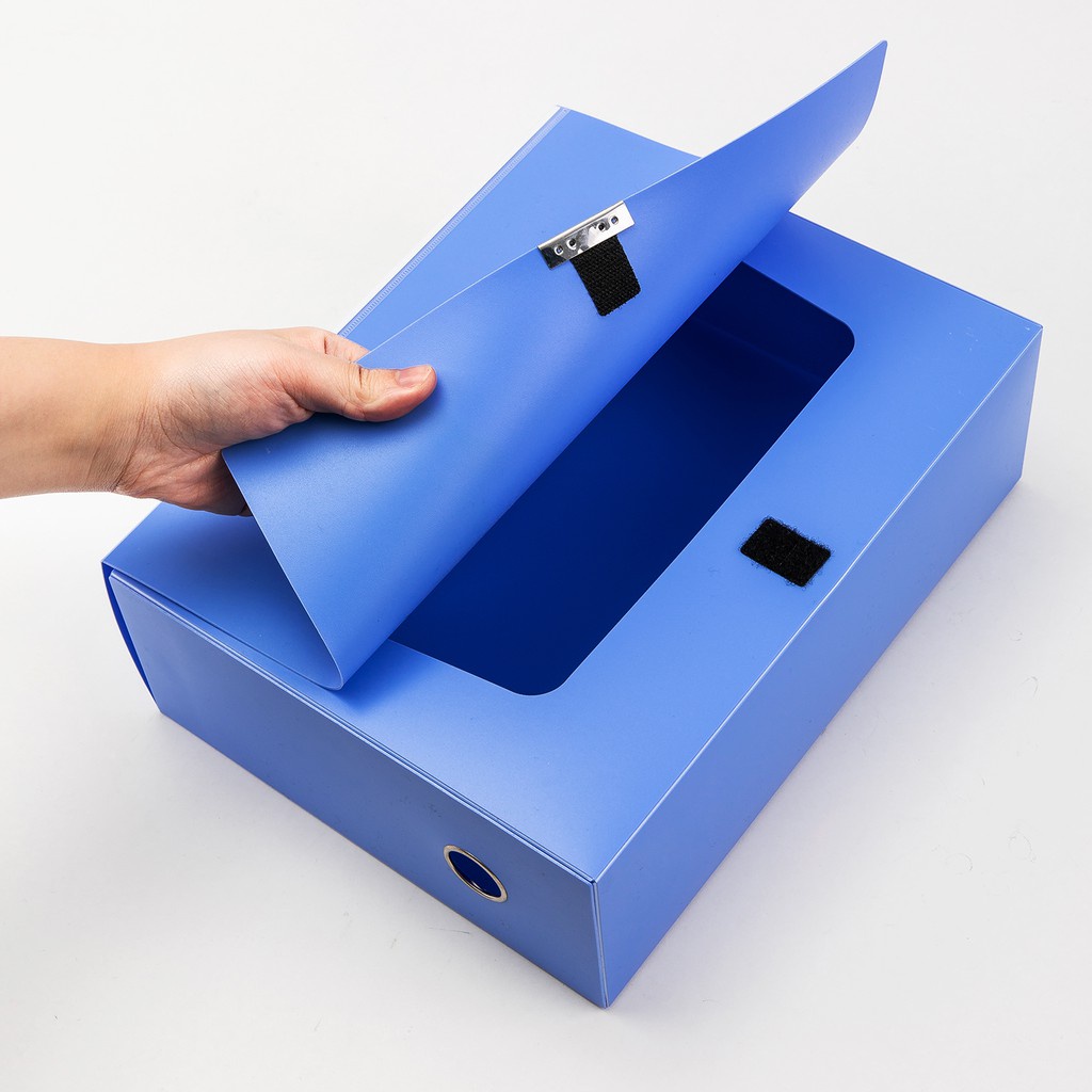 File hộp Deli - 5cm/7cm/10cm/15cm - chất liệu PP tốt - Xanh dương - 1 chiếc - W31115 / W31116 / W38117/W38118