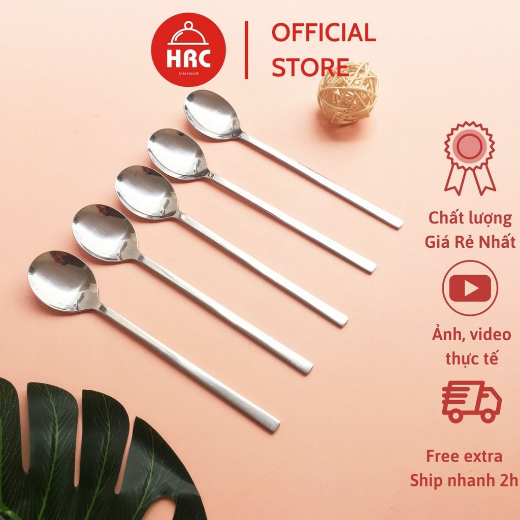 Thìa Inox Muỗng Ăn Inox Cán Dài kiểu Hàn Quốc Cao Cấp