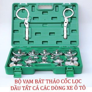 BỘ VAM BÁT THÁO CỐC LỌC DẦU BẰNG THÉP 19 CHI TIẾT DÙNG CHO TẤT CẢ CÁC LOẠI XE Ô TÔ