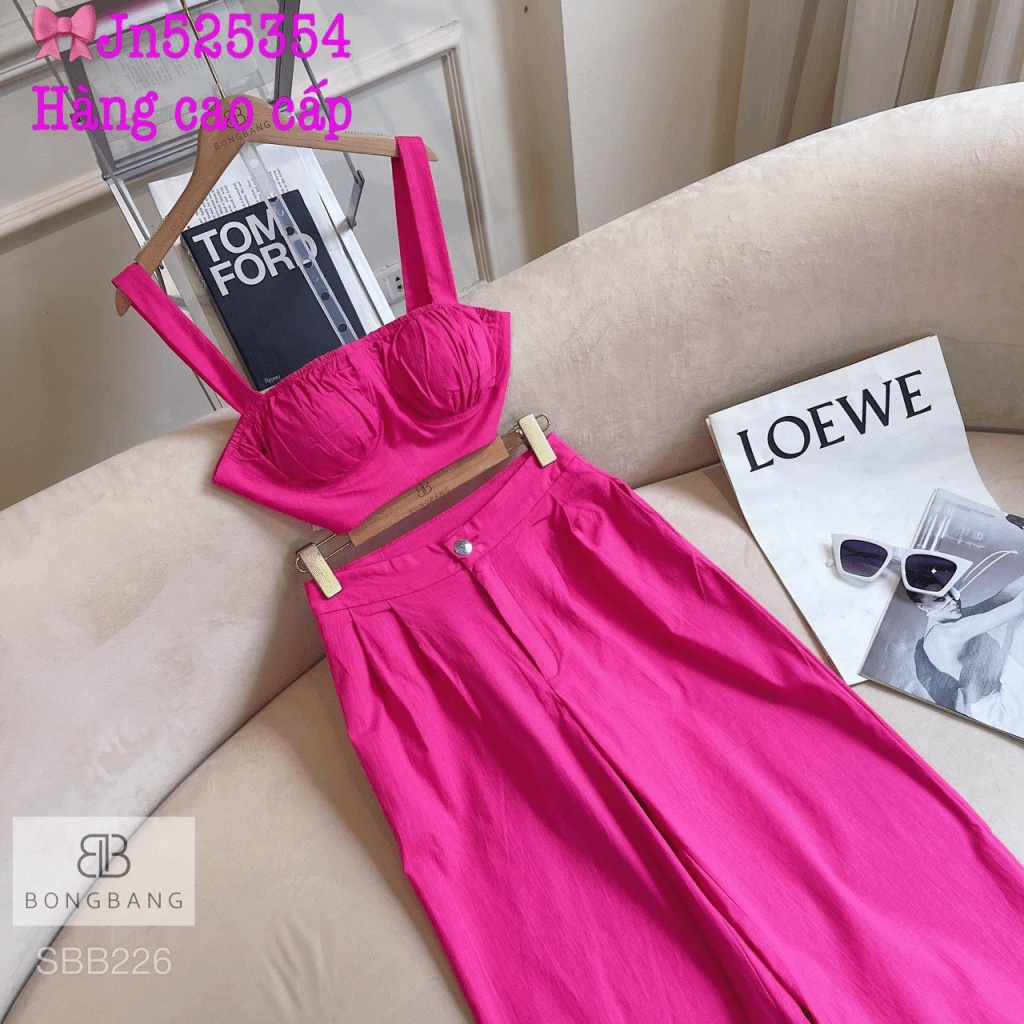 (Free Ship) Sét Linen 2 Dây Quần Dài Cực Tôn Dáng