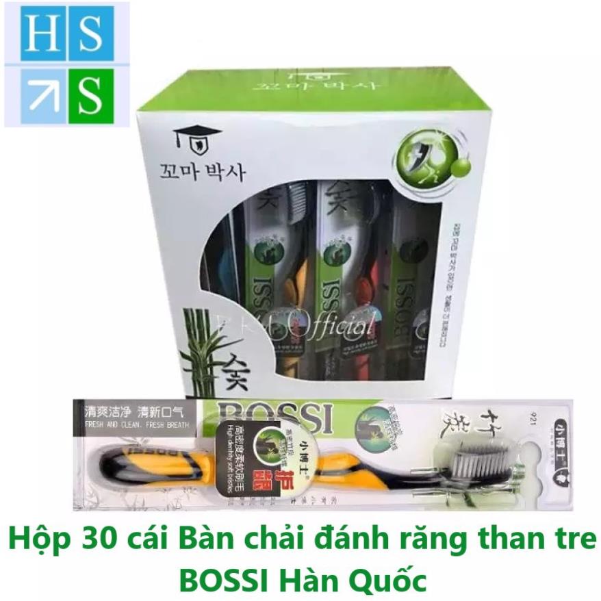 HỘP 30 CÁI Bàn chải đánh răng than Tre ( Than Trúc ) BOSSI 921 Cao cấp Hàn quốc - HS Shop Thủ Đức