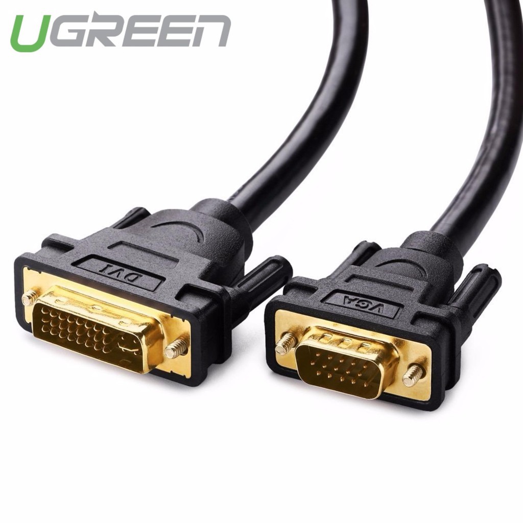 Cáp chuyển DVI-I (24+5) đầu đực sang cổng VGA đực UGREEN DV102